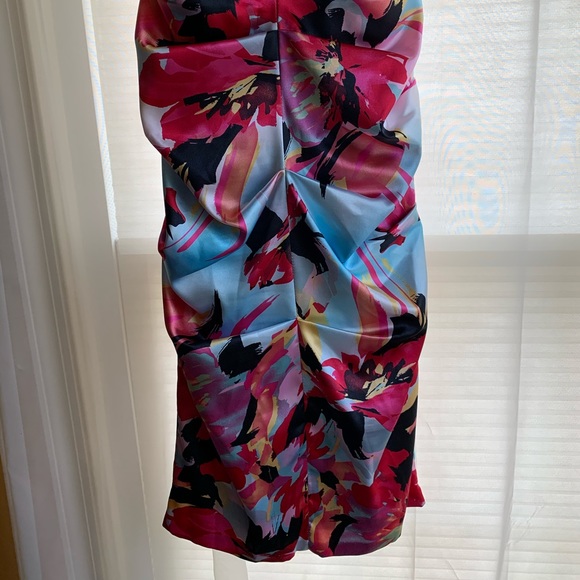 NWOT Cache Colorful Flower Ruched Dress Size 4 - Picture 4 of 8